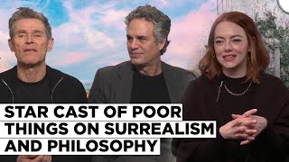 Poor Things Conversation With Emma Stone Mark Ruffalo Willem Dafoe Ramy Youssef  TN World [upl. by Repsac]