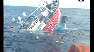 Lerwick Lifeboat Rescue Fishermen From Sinking Trawler Near Shetland Islands [upl. by Shalna]