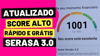 SCORE ALPHA DO CPF SERASA RÁPIDO E GRÁTIS PASSO A PASSO ATUALIZADO [upl. by Shipman]