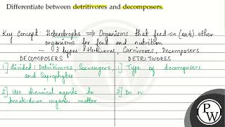 Differentiate between detritivores and decomposers [upl. by Leor]