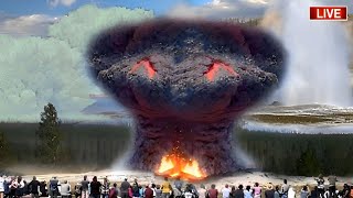 Horrible Today Live Footage New eruption of Yellowstone Volcano threatens millions of people [upl. by Arihat]