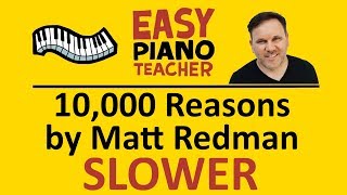 EASY piano 10000 Reasons keyboard tutorial SLOW Matt Redman by EPT [upl. by Argus71]