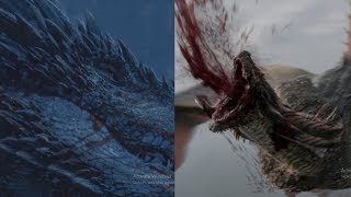 Rhaegal amp Viserion Death Scenes  Both Dragons Death Scenes  Game of Thrones FULL HD [upl. by Ainoyek564]