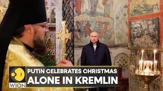 Orthodox Christmas Celebration Russian President Putin celebrates Christmas alone in Kremlin  WION [upl. by Anitra]