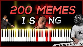 200 MEMES in 1 SONG  PIANO TUTORIAL [upl. by Feirahs]