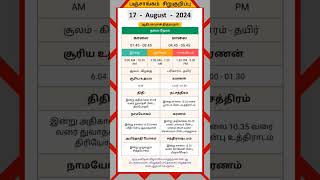 Today Tamil Calendar l Nalla Neram amp Panchangam l August 17 2024 l panchangam nallaneram [upl. by Albertine640]