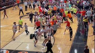 Rockford High School basketball player hits halfcourt buzzerbeater [upl. by Gabrielson631]