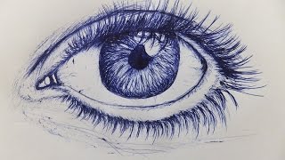 How To Draw An Eye With Ballpoint Pen [upl. by Gideon83]