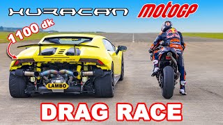 Motor MotoGP v Huracan 1100 dk DRAG RACE [upl. by Aneris415]