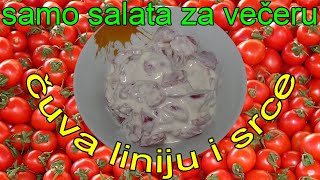 Paradajz salata sa pavlakom Salata od paradajza Salata od paradajza sa vrhnjem M kuhinja [upl. by Mena]