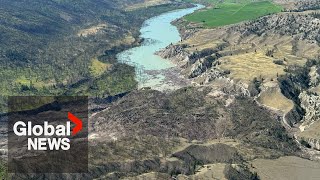 BC landslide Fears of giant water gush in Chilcotin River rise [upl. by Namreh678]