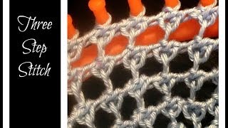 How to Loom Knit the Three Step Stitch Lace Pattern  You can use Round or Long Loom [upl. by Airyk]