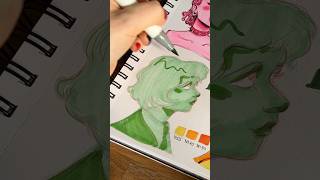 Gorgeously Green 💚 artshorts artwork ohuhumarkers greenart portraitart [upl. by Sewel]