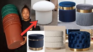 DIY 10 OTTOMAN IDEAS USING BUCKET [upl. by Annabell]