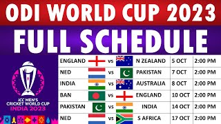 World Cup 2023 Schedule ICC ODI World Cup 2023 Schedule full fixtures list match timings amp venues [upl. by Alta]