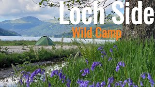 Loch Side Wild Camp  scotland  Wild Country Helm Compact 1 first night with midges wildcamping [upl. by Hillegass]