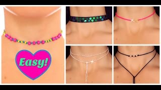 5 DIY Chokers  Easy choker  DIY chokers [upl. by Elohcin106]