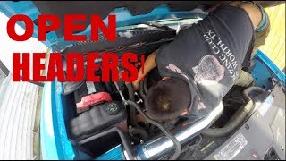 HEADERS INSTALL  53L SILVERADO  OPEN HEADERS BEFORE CAM SWAP [upl. by Nirrat]