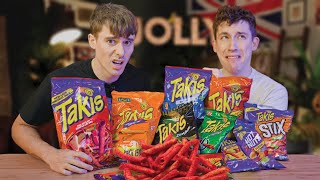 British guys try every flavour of Takis [upl. by Treve]