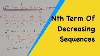 How to work out the nth term of a decreasing number sequence one which goes downm2ts [upl. by Varian]