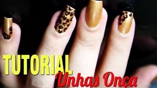 Tutorial unhas Onça Nail Art [upl. by Eniala]