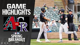 Dbacks vs Rockies Spring Breakout Game Highlights 31624  MLB Highlights [upl. by Vernita423]