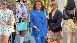 LOUIS VUITTON 🇫🇷BEST LOOKS STREET STYLE FASHION SHOW SS 2024 at PARIS ☀️FASHION WEEK streetstyle [upl. by Ancilin822]