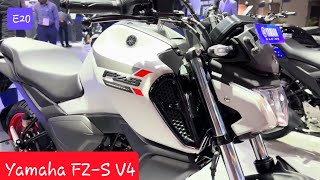 All New 2024 Yamaha Fzs V4 Matt White Colour  2 New Colours  Detailed Walkaround Review Fz V4 [upl. by Aicenod]