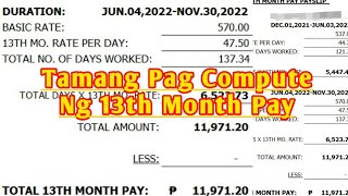 How to Compute 13th Month Pay 2023 update 13thMonthPay december FinanceTipsquot [upl. by Ardnassela]