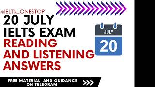 20 July ielts reading and listening answers 20 July 2024 ielts exam review ielts reading answers [upl. by Handal]