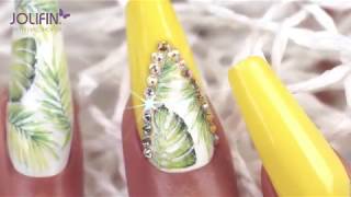 Nailart „Jungle Sun“ mit Jolifin Carbon QuickFarbgel  pureyellow [upl. by Westley677]