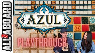 AZUL  Board Game  2 Player Playthrough  Tiling a Palace [upl. by Atinet]