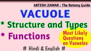 Vacuoles  Structure and Functions  Types of Vacuoles  Plant Vacuoles Vs Animal Vacuoles [upl. by Congdon]