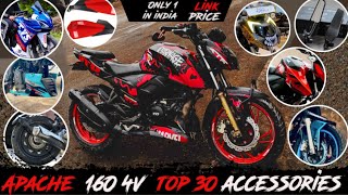 TVS apache 160 4v 200 4v full modification🔥apache 160 4v all accessories WrapsunderbellyDRLvisor [upl. by Yllehs]