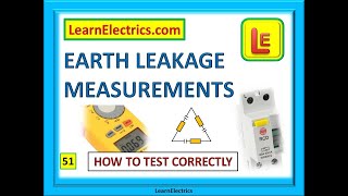 EARTH LEAKAGE MEASUREMENTS [upl. by Anthony]