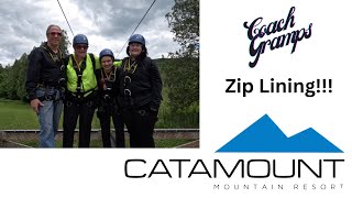 Zip lining at Catamount Mountain on the Catamonster [upl. by Base]