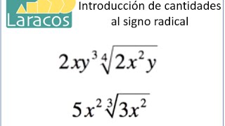 Como introducir factores en el signo radical ejemplo 1 [upl. by Jasmin]