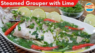 ThaiStyle Steamed Grouper Fish with Lime Recipe [upl. by Senhauser176]