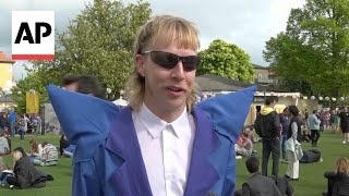 Eurovision fan dressed as Joost Klein reacts to news of his expulsion [upl. by Nolahc]