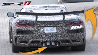 2025 Chevy Corvette ZR1 With Different Rear Wings Spied  Part 2 [upl. by Onaireves460]