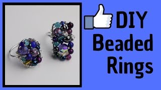 DIY Beaded Rings Tutorial [upl. by Jeddy952]