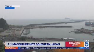 Powerful 71 magnitude earthquake hits southern Japan [upl. by Nebra]