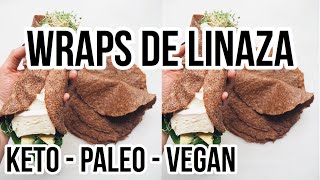 🌯 WRAPS DE LINAZA CON 3 INGREDIENTES  KETO PALEO Y VEGAN  FLAXSEED WRAPS  Manu Echeverri [upl. by Nivlad]