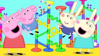 Peppa Pig English Episodes  Marble Run Challenge with Peppa Pig [upl. by Kyl]