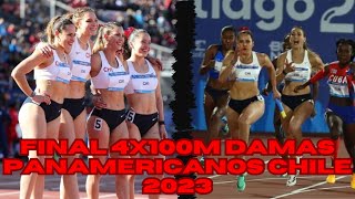 FINAL RELEVOS 4x100 metros Mujeres  PANAMERICANOS CHILE  CUBA GANA NUEVO RECORD NACIONAL CHILE [upl. by Necyla]