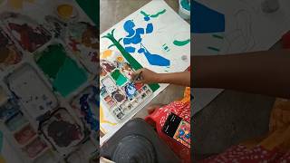 Jamini Roy painting canvas clothstrending art ashortaday painting ytshorts [upl. by Eilrac]