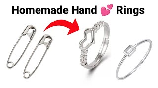 Safety Pin Ring IdeaHow to make RingHandmade RingDIY RingCouple Love RingsMakeRinghomemadering [upl. by Ittap]