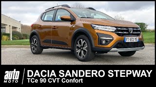 Dacia Sandero Stepway 2021 TCe 90 CVT Essai POV AutoMotocom [upl. by Bronwen795]