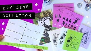 how to layout zine pages for printing ° template  instructions for zine collation  pagination [upl. by Arocat398]