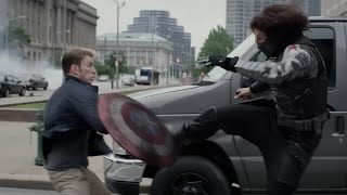 Captain America vs The Winter Soldier  Highway Fight Scene [upl. by Esetal946]